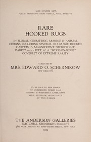 Cover of: Rare hooked rugs by Anderson Galleries, Inc