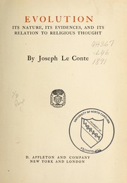 Cover of: Evolution by Joseph Le Conte