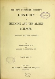 Cover of: The New Sydenham Society's lexicon of medicine and the allied sciences: (based on Mayne's Lexicon)