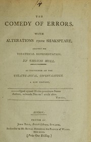 Cover of: The comedy of errors: with alterations from Shakspeare
