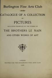 Cover of: Catalogue of a collection of pictures by Burlington Fine Arts Club.