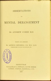 Cover of: Observations on mental derangement