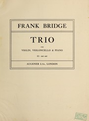 Cover of: Trio, for violin, violoncello & piano