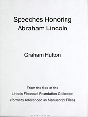 Cover of: Speeches honoring Abraham Lincoln: Graham Hutton