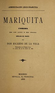 Cover of: Mariquita: comedia en un acto y en prosa