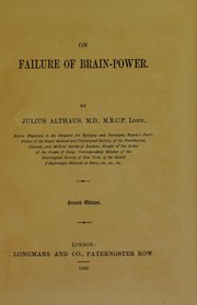 Cover of: On failure of brain-power by Julius Althaus