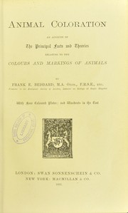 Cover of: Animal coloration : an account of the principal facts and theories relating to the colours and markings of animals