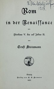 Cover of: Rom in der Renaissance von Nicolaus V. bis auf Julius II
