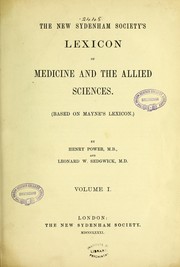 Cover of: The New Sydenham Society's lexicon of medicine and the allied sciences by H. Power