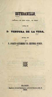 Cover of: Estebanillo: zarzuela en tres actos, en verso