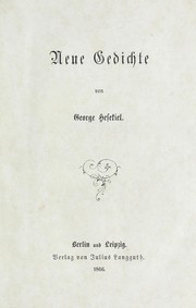 Cover of: Neue Gedichte by George Hesekiel