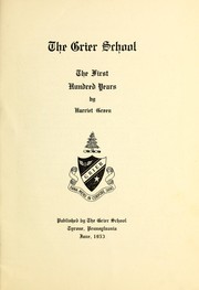 Cover of: The Grier School by Green, Harriet (Local historian)