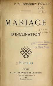 Cover of: Mariage d'inclination