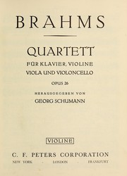 Cover of: Quartett f℗♭¡Łr Klavier, Violine, Viola und Violoncello, opus 26