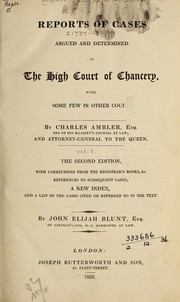 Cover of: Reports of cases argued and determined in the high court of Chancery ... [1737-1783]