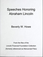Cover of: Speeches honoring Abraham Lincoln by Beverly W. Howe
