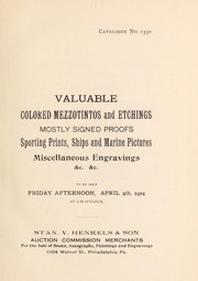 Cover of: Valuable colored mezzotintos and etchings: mostly signed proofs, sporting prints, ships and marine pictures, miscellaneous engravings