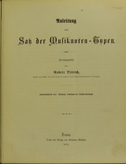Cover of: Anleitung zum Satz der Musiknoten-Typen