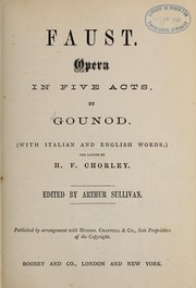 Cover of: Faust: opera in five acts