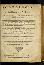 Cover of: Iconologia, of uytbeeldingen des verstands by Cesare Ripa
