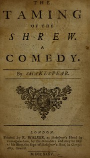 Cover of: The taming of the shrew by William Shakespeare