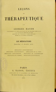 Cover of: Le©ʹons de th©♭rapeutique