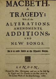 Cover of: Macbeth, a tragedy by William D'Avenant