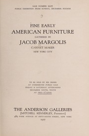 Cover of: Fine early American furniture by Anderson Galleries, Inc, Anderson Galleries, Inc