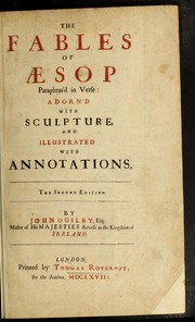 Cover of: The fables of Aesop paraphras'd in verse: adorn'd with sculpture, and illustrated with annotations