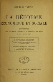 Cover of: La re forme e conomique et sociale: confe rence faite au Cercle commercial et industriel de France le 10 octobre 1918