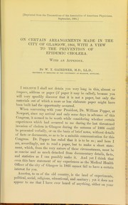 Cover of: On certain arrangements made in the city of Glasgow, 1866, with a view to the prevention of epidemic cholera : with an appendix