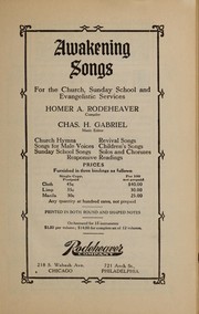 Cover of: Awakening songs: for the church, Sunday school and evangelistic services