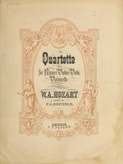 Cover of: Piano quartettes, vol. II by Wolfgang Amadeus Mozart