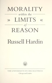 Cover of: Morality within the limits of reason