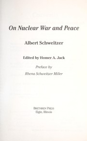 Cover of: On nuclear war and peace