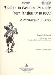 Cover of: Alcohol in Western society from antiquity to 1800: a chronological history