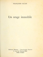 Cover of: Un orage immobile by Françoise Sagan