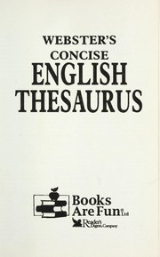 Cover of: Webster's Concise English Thesaurus