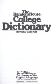 Cover of: The Random House College Dictionary - Revised, Unabridged, Indexed | Dictionary