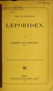 Cover of: Ueber die sogenannten Leporiden