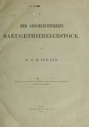 Cover of: Der geschlechtsreife Saeugethiereierstock by Carl Heinrich Stratz