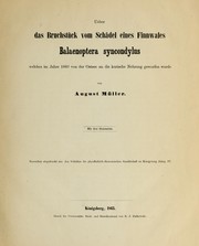 Ueber das Bruchstu ck vom Scha del eines Finnwales Balaenoptera syncondylus welches im Jahre 1860 von der Ostsee an die kurische Nehrung geworfen wurde by August Mu ller