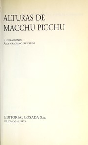 Cover of: Alturas de Macchu-Picchu