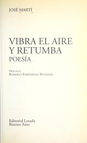 Cover of: Vibra el aire y retumba: poesía