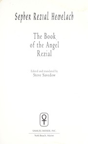 Cover of: Sepher Rezial Hemelach: The Book of the Angel Rezial