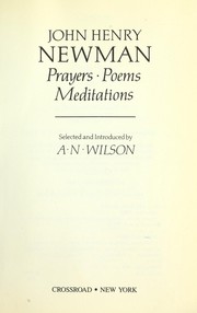 Cover of: Prayers, poems, meditations