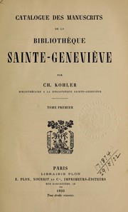 Cover of: Catalogue des manuscrits de la bibliothe  que Sainte-Genevie  ve