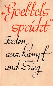 Cover of: Goebbels spricht by Joseph Goebbels