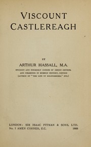 Cover of: Viscount Castlereagh by Arthur Hassall