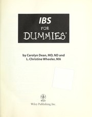 Cover of: IBS for dummies by Carolyn Dean